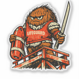 Coconut Lifeguard Warrior — Vintage Summer Beach  Sticker