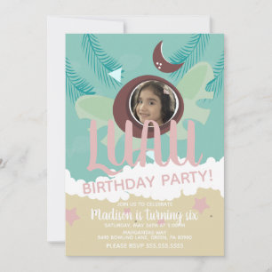 Coconut Luau Foto Tropical Birthday Party Kaart