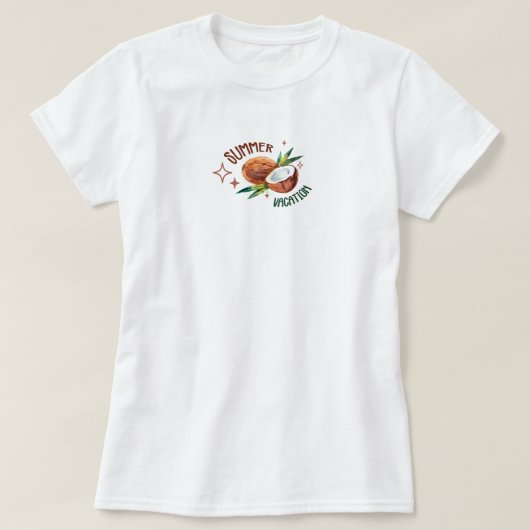 coconut minimal tropical aesthetic summer t-shirt (Design voorkant)
