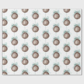Coconut Ornaments Light Blue Bows Christmas Cadeaupapier (Vlak)