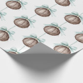 Coconut Ornaments Light Blue Bows Christmas Cadeaupapier (Hoek)