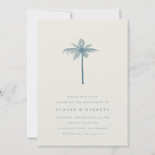 Coconut Palm Engagement Party Kaart (Voorkant)