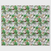 Coconut Palm Tree Tropical Pattern Design Cadeaupapier (Vlak)