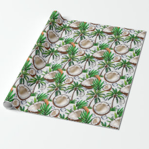 Coconut Palm Tree Tropical Pattern Design Cadeaupapier