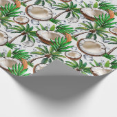 Coconut Palm Tree Tropical Pattern Design Cadeaupapier (Hoek)
