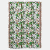Coconut Palm Tree Tropical Pattern Design Deken (Voorkant Verticaal)