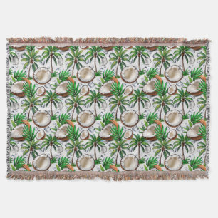 Coconut Palm Tree Tropical Pattern Design Deken