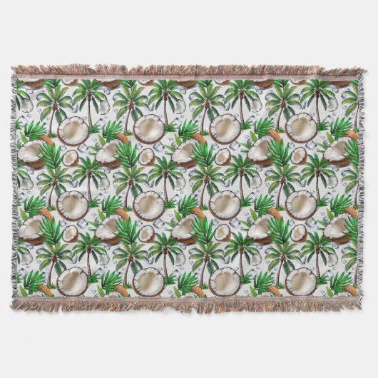 Coconut Palm Tree Tropical Pattern Design Deken (Voorkant)