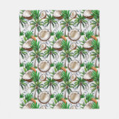 Coconut Palm Tree Tropical Pattern Design Fleece Deken (Voorkant)