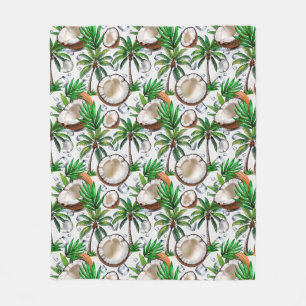 Coconut Palm Tree Tropical Pattern Design Fleece Deken