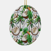 Coconut Palm Tree Tropical Pattern Design Keramisch Ornament (Rechts)