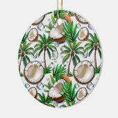 Coconut Palm Tree Tropical Pattern Design Keramisch Ornament (Links)