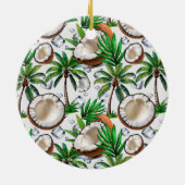 Coconut Palm Tree Tropical Pattern Design Keramisch Ornament (Achterkant)