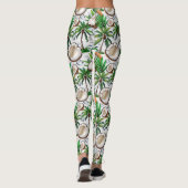 Coconut Palm Tree Tropical Pattern Design Leggings (Achterkant)