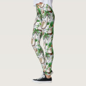 Coconut Palm Tree Tropical Pattern Design Leggings (Links)