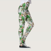 Coconut Palm Tree Tropical Pattern Design Leggings (Rechts)