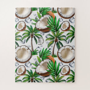 Coconut Palm Tree Tropical Pattern Design Legpuzzel
