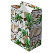 Coconut Palm Tree Tropical Pattern Design Medium Cadeauzakje (Voorkant Gekanteld)
