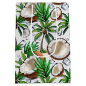 Coconut Palm Tree Tropical Pattern Design Medium Cadeauzakje (Achterkant)