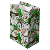 Coconut Palm Tree Tropical Pattern Design Medium Cadeauzakje (Achterkant Gekanteld)