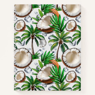 Coconut Palm Tree Tropical Pattern Design Notitieboek
