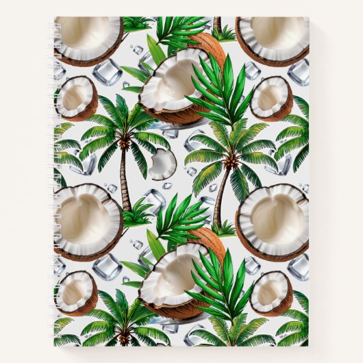 Coconut Palm Tree Tropical Pattern Design Notitieboek (Voorkant)