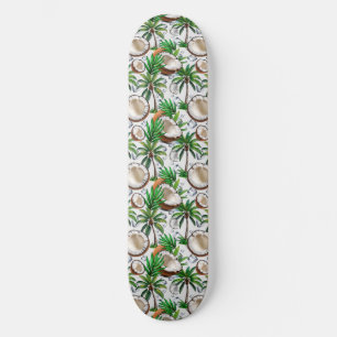 Coconut Palm Tree Tropical Pattern Design Persoonlijk Skateboard