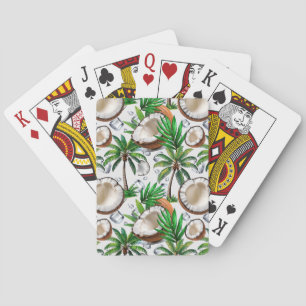 Coconut Palm Tree Tropical Pattern Design Pokerkaarten