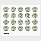 Coconut Palm Tree Tropical Pattern Design Ronde Sticker (Vel)
