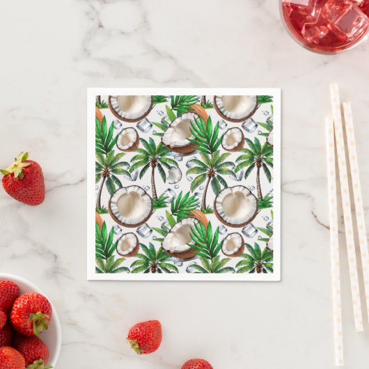 Coconut Palm Tree Tropical Pattern Design Servet (Insitu)