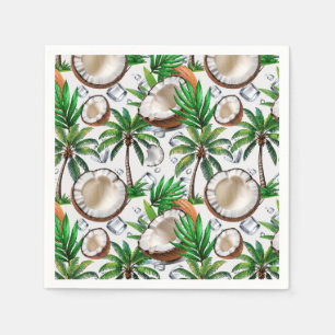 Coconut Palm Tree Tropical Pattern Design Servet