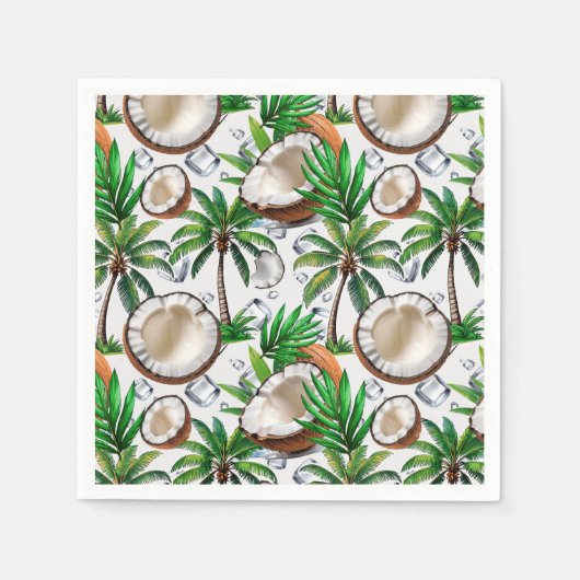 Coconut Palm Tree Tropical Pattern Design Servet (Voorkant)