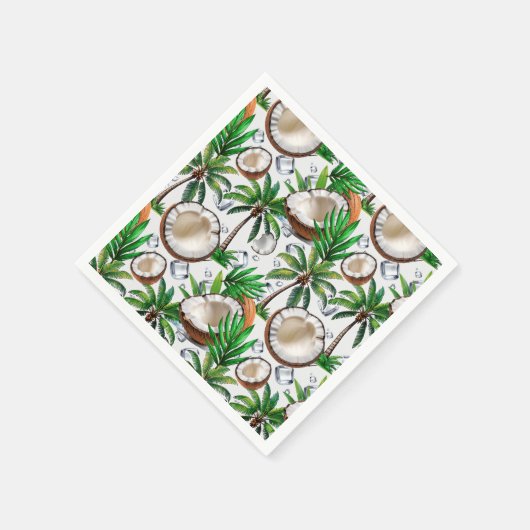 Coconut Palm Tree Tropical Pattern Design Servet (Hoek)