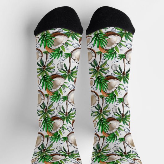 Coconut Palm Tree Tropical Pattern Design Sokken (Top)