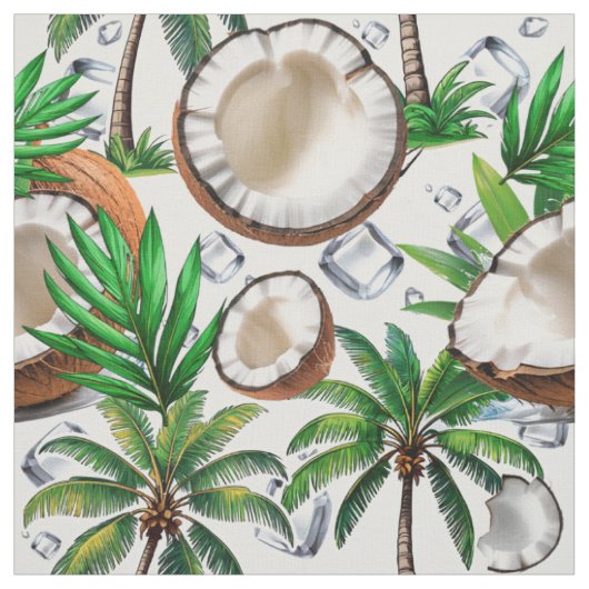 Coconut Palm Tree Tropical Pattern Design Stof (Swatch)