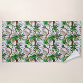 Coconut Palm Tree Tropical Pattern Design Strandlaken (Voorkant)