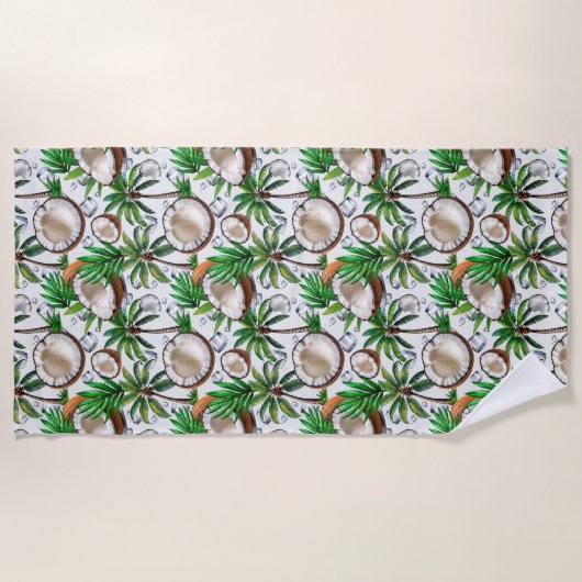 Coconut Palm Tree Tropical Pattern Design Strandlaken (Voorkant)