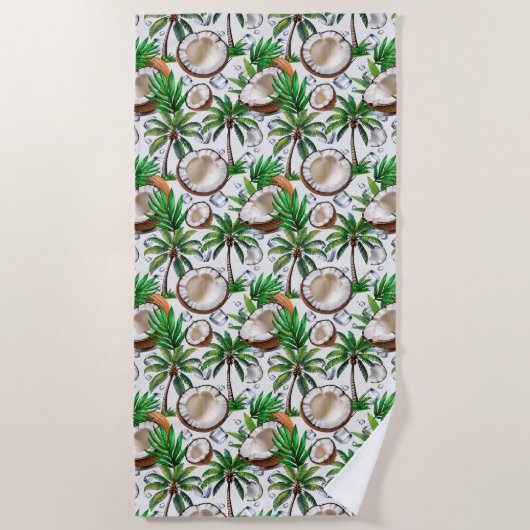 Coconut Palm Tree Tropical Pattern Design Strandlaken (Voorkant)