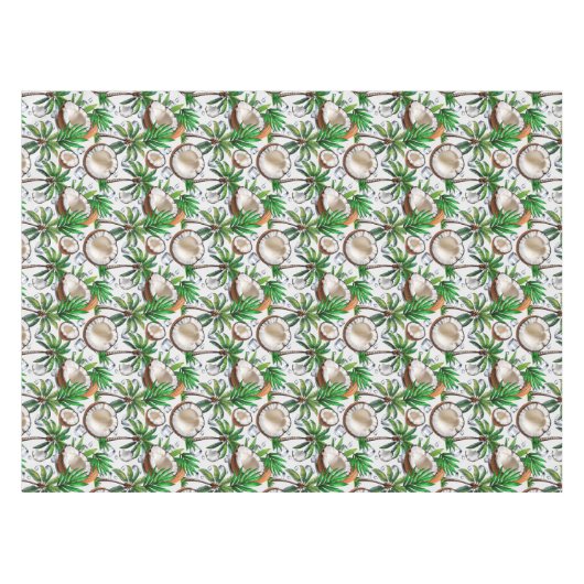 Coconut Palm Tree Tropical Pattern Design Tafelkleed (Voorkant (Horizontaal))
