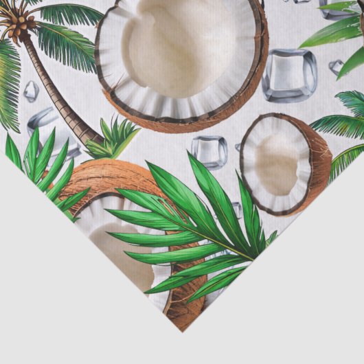 Coconut Palm Tree Tropical Pattern Design Tissuepapier (Detail)