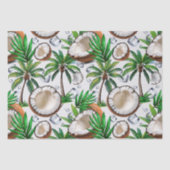 Coconut Palm Tree Tropical Pattern Design Tissuepapier (Voorkant)