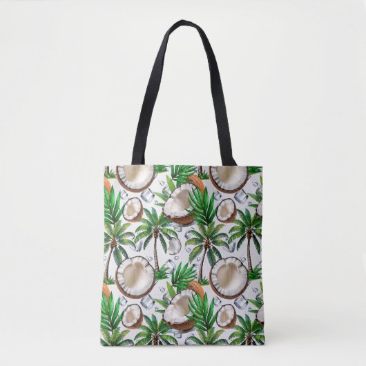 Coconut Palm Tree Tropical Pattern Design Tote Bag (Voorkant)