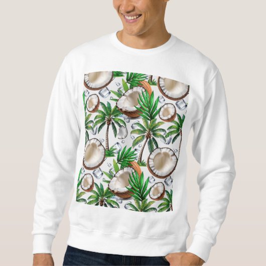 Coconut Palm Tree Tropical Pattern Design Trui (Voorkant)
