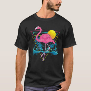 Coconut Palm Trees roze Flamingo Sunset Tropical S T-shirt