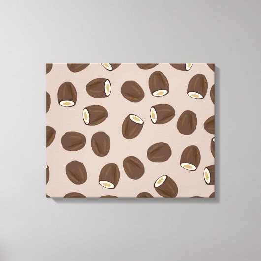 Coconut Pattern Canvas Afdruk (Voorkant)