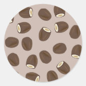 Coconut Pattern Ronde Sticker (Voorkant)