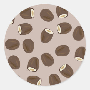 Coconut Pattern Ronde Sticker