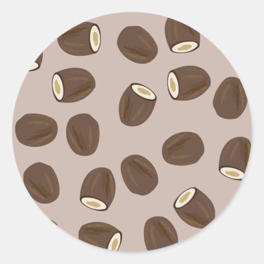 Coconut Pattern Ronde Sticker (Voorkant)