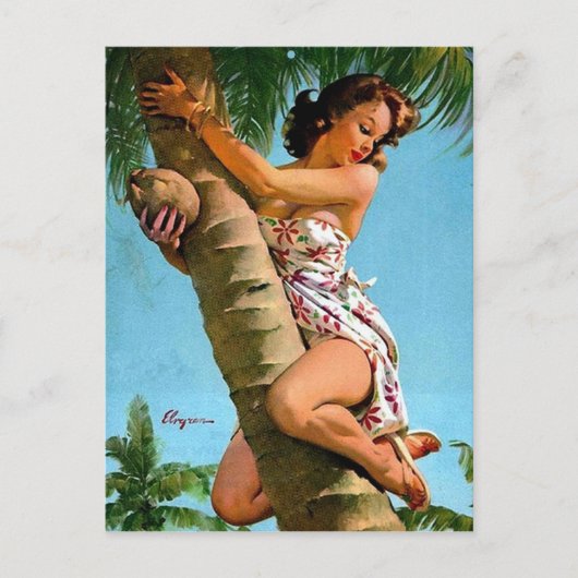 Coconut Pin Up Briefkaart (Voorkant)