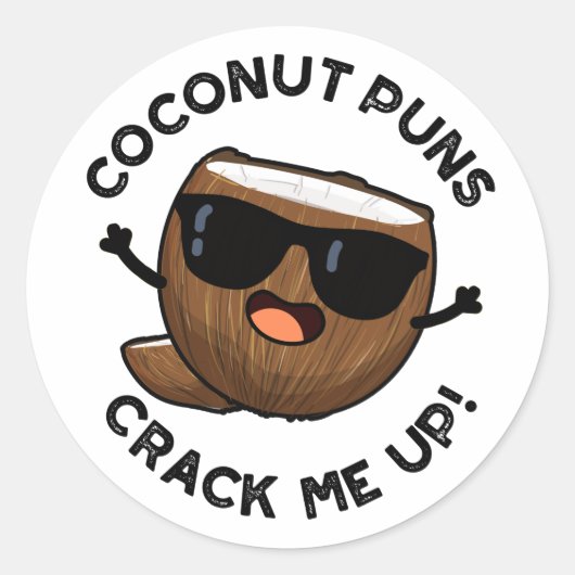Coconut Puns haalt me op schamel. Ronde Sticker (Voorkant)